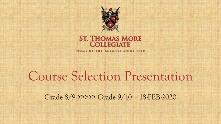 course selection presentation