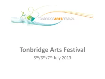 Tonbridge Arts Festival 5 th /6 th /7 th July 2013  Friday 5th July  Kate Mosse  K College  2.00pm