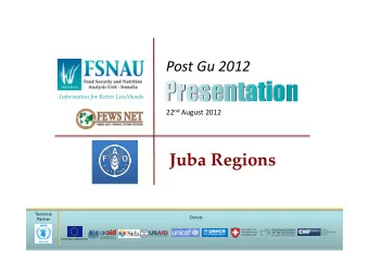 Juba Regions  Technical  Donors  Partner  Swiss Agency for  Development and  CooperaDon SDC