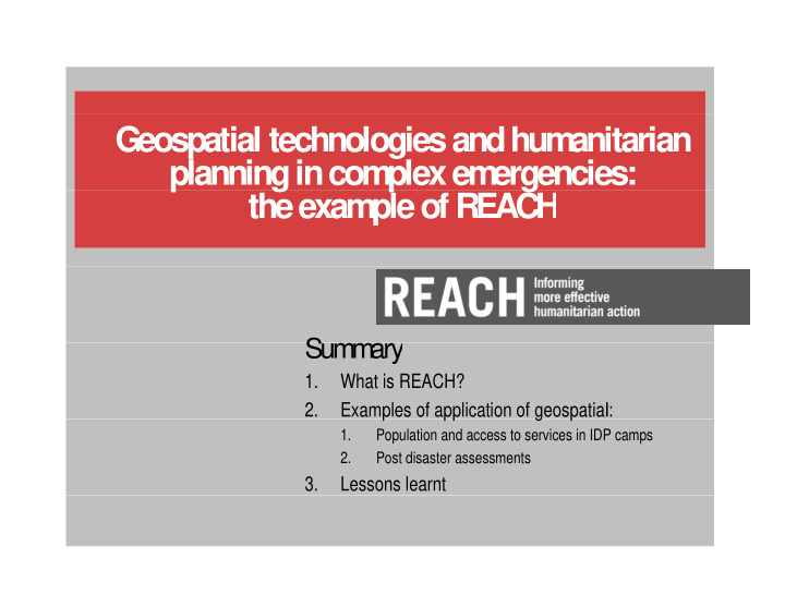 geospatial technologies and hum anitarian planning