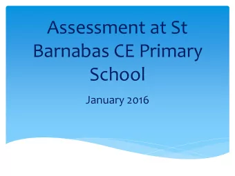 Barnabas CE Primary  School  January 2016  National Changes  From September 2015, schools will