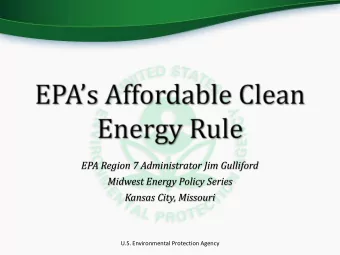 Midwest Energy Policy Series  Kansas City, Missouri  U.S. Environmental Protection Agency  The