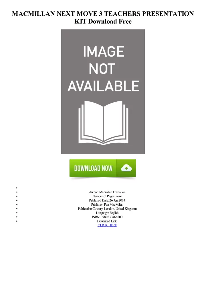 macmillan next move 3 teachers presentation kit download