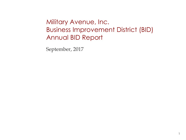 business improvement district bid
