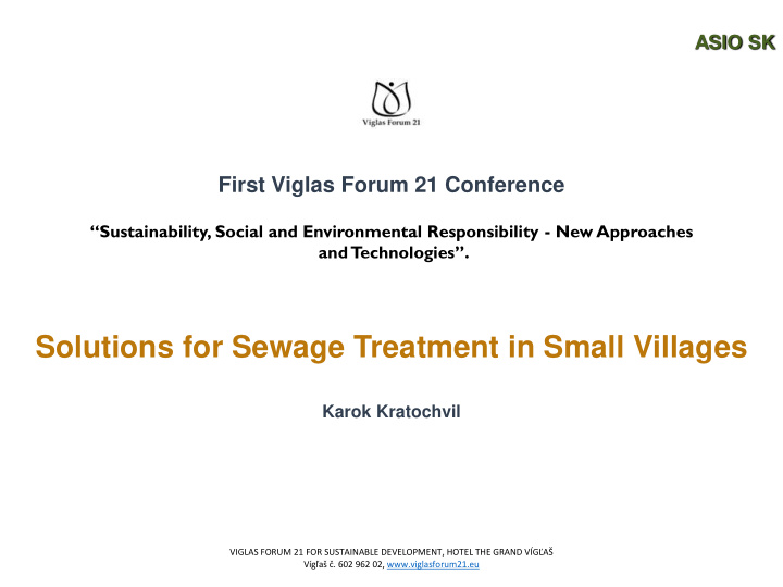 solutions for sewage treatment in small villages