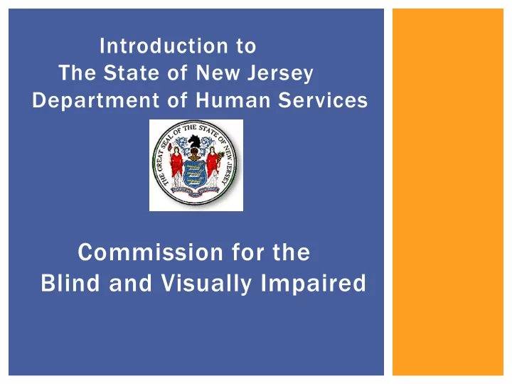 commission for the blind and visually impaired mission
