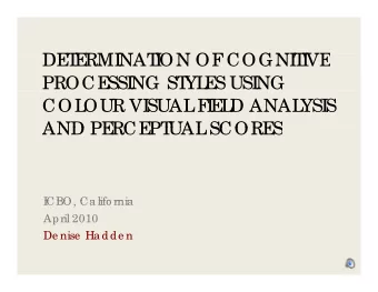 DE  DE  T  T  E  E  RMI  RMI  NAT  NAT  I  I  ON OF  ON OF  COGNI  COGNI  T  T  I  I  VE  VE  PROCE