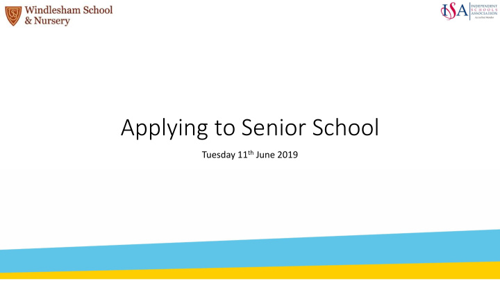 applying to senior school