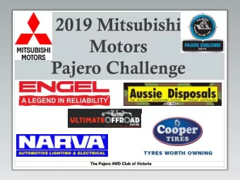 2019 Mitsubishi  Motors  Pajero Challenge  The Pajero 4WD Club of Victoria Sect ion 1 Winner  2019