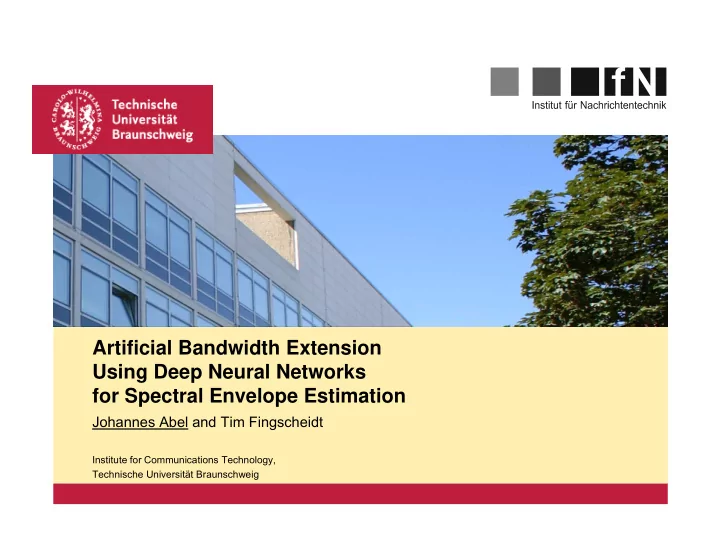 artificial bandwidth extension using deep neural networks
