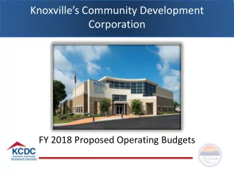 b  Corporation  FY 2018 Proposed Operating Budgets  FY2018 Operating Budgets  Operating Budget