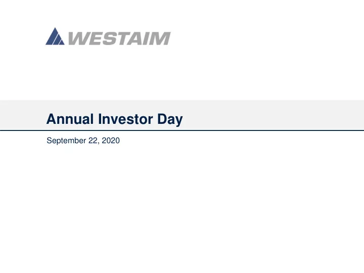annual investor day