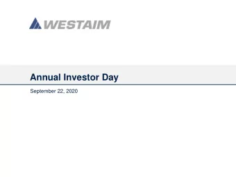 Annual Investor Day  September 22, 2020  Disclaimer  Safe Harbour Statement  This document and its