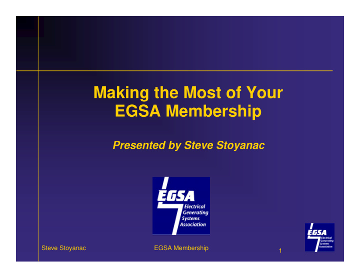 making the most of your egsa membership