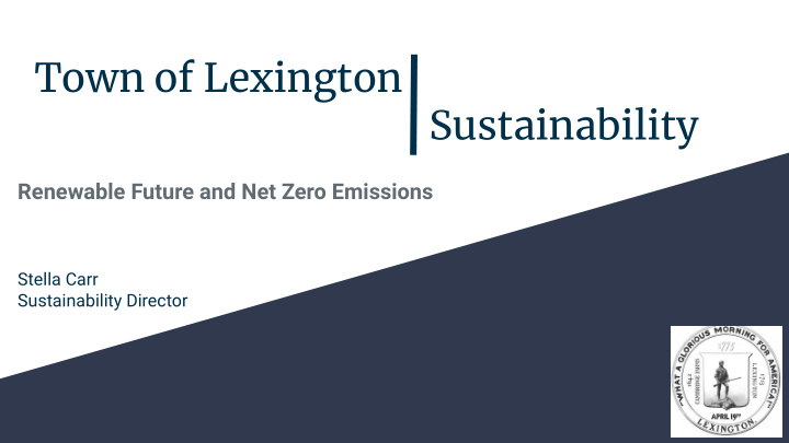 town of lexington sustainability
