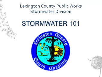 STORMWATER 101  What is STORMWATER RUNOFF?  Stormwater Runoff= rainwater, water from washing