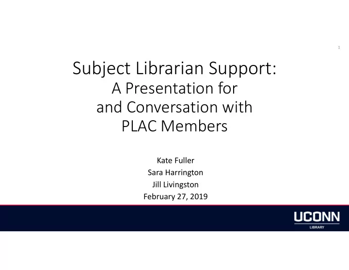 subject librarian support