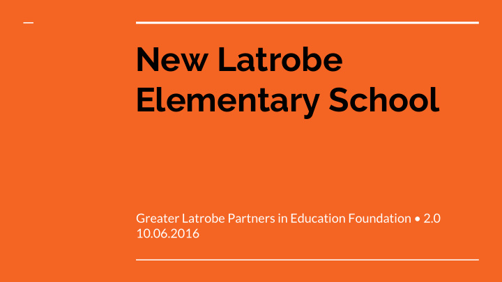 new latrobe elementary school