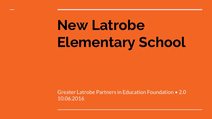 new latrobe elementary school