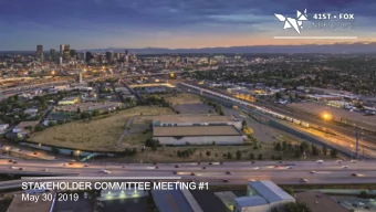 STAKEHOLDER COMMITTEE MEETING #1  STAKEHOLDER COMMITTEE MEETING #1  May 30, 2019  AGENDA  AGENDA