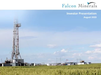 Investor Presentation  August 2020  Disclaimer  FORWARD-LOOKING STATEMENTS  This document contains