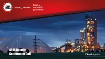 4Q18 Results  Conference Call  Disclaimer and Forward Looking Statement  This presentation may