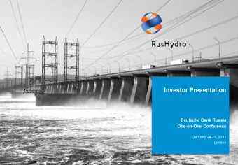 Investor Presentation  Deutsche Bank Russia  One-on-One Conference  January 24-25, 2012  London
