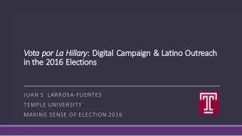 Vo Vota por La Hillary :  : Digital Camp  mpaign &amp; Latino Outreach  in  in the 2016 Ele  lectio