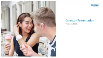 Investor Presentation  February 2020  Disclaimer  This presentation contains forward-looking