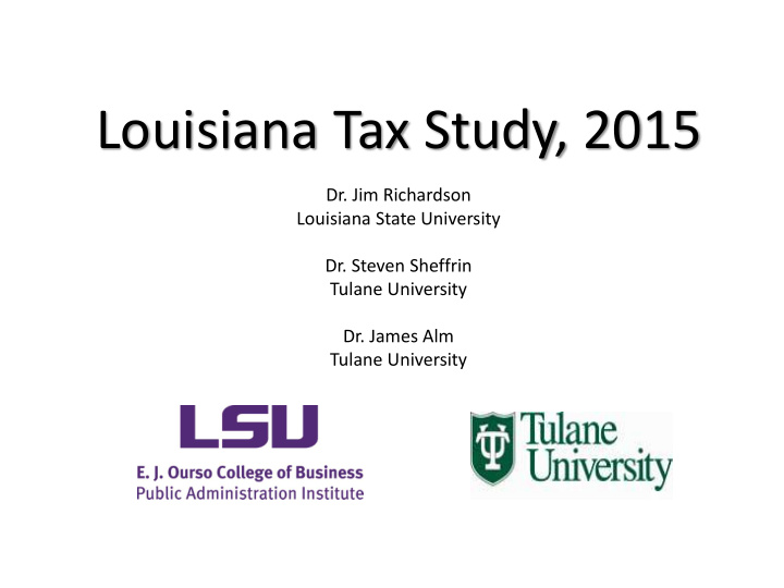 louisiana tax study 2015