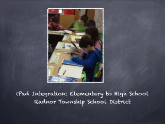 iPad Integration: Elementary to High School  Radnor Township School District  Rachel Rubel  2nd