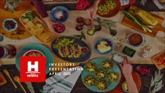 I N V E S T O R S  P R E S E N T A T I O N  A P R I L 2020  F O R W A R D - L O O K I N G  S T A T