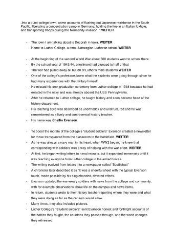 Into a quiet college town, came accounts of flushing out Japanese resistance in the South