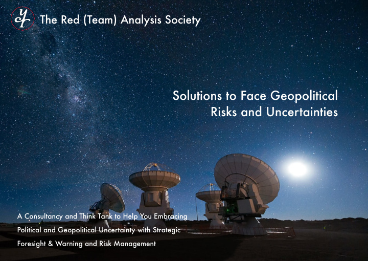 solutions to face geopolitical risks and uncertainties