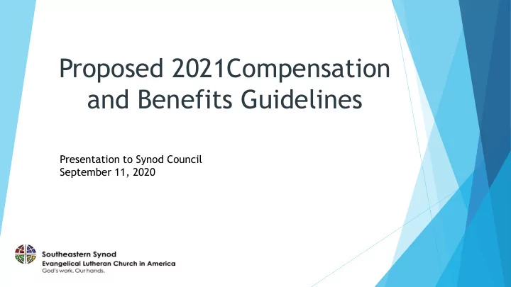 proposed 2021compensation and benefits guidelines