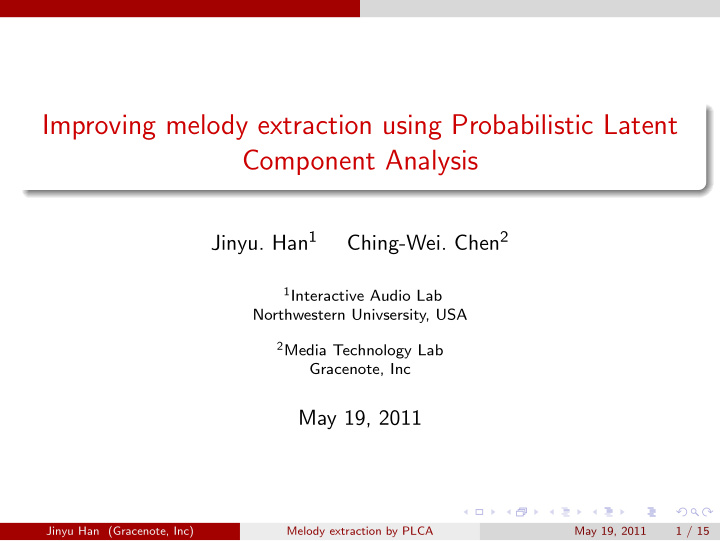 improving melody extraction using probabilistic latent