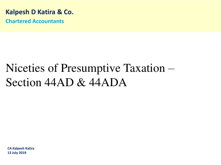 niceties of presumptive taxation section 44ad 44ada