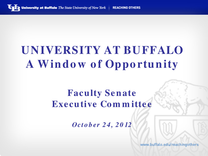 university at buffalo a window of opportunity