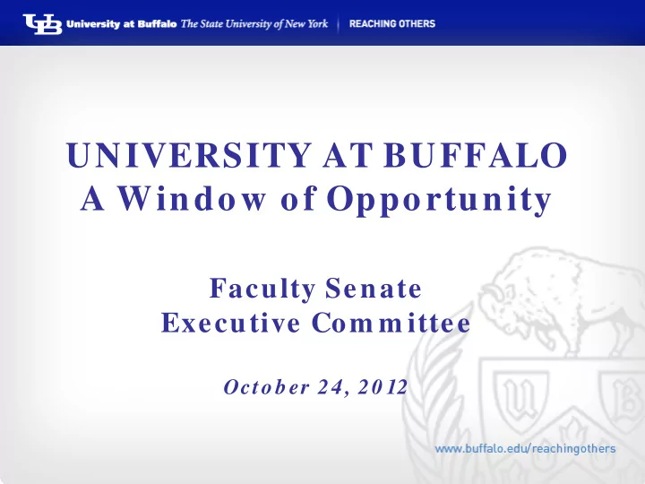 university at buffalo a window of opportunity