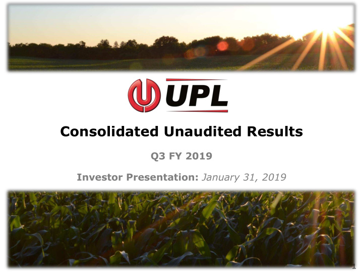 consolidated unaudited results