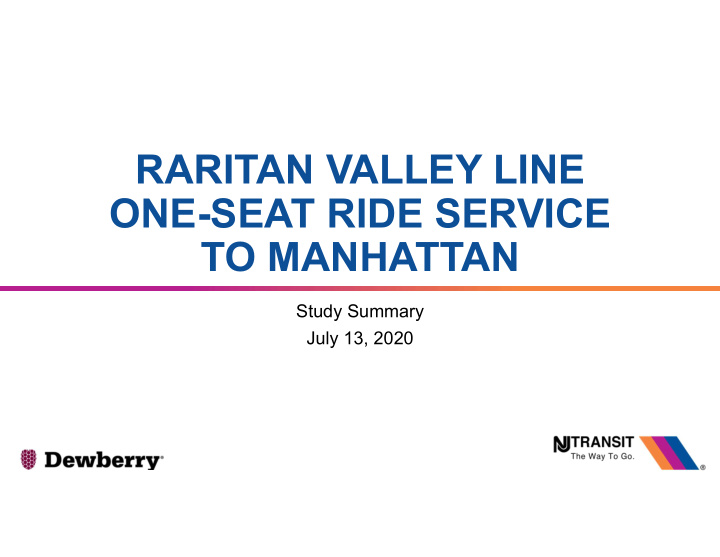 raritan valley line one seat ride service to manhattan