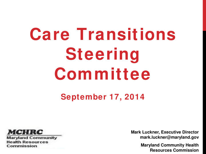 care transitions steering committee