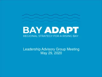 Leadership Advisory Group Meeting  May 29, 2020  Leadership Advisory Group (I)  Ana Alvarez  Tessa