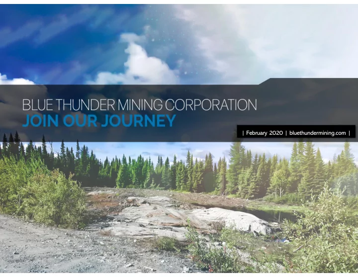 february 2020 bluethundermining com forward looking