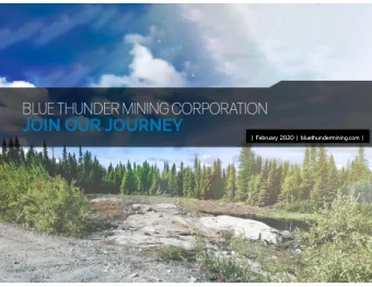 | February 2020 | bluethundermining.com |  Forward Looking Statements This document contains