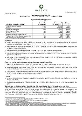 with our ordinary dividend, is expected to return around 950m of cash to our shareholders.  1