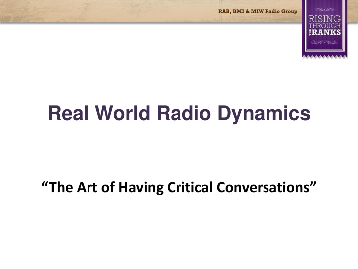 real world radio dynamics