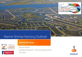Marine Shrimp Farming Outlook  Rabobank Group  Gorjan Nikolik,  Rabobank Research: Food and