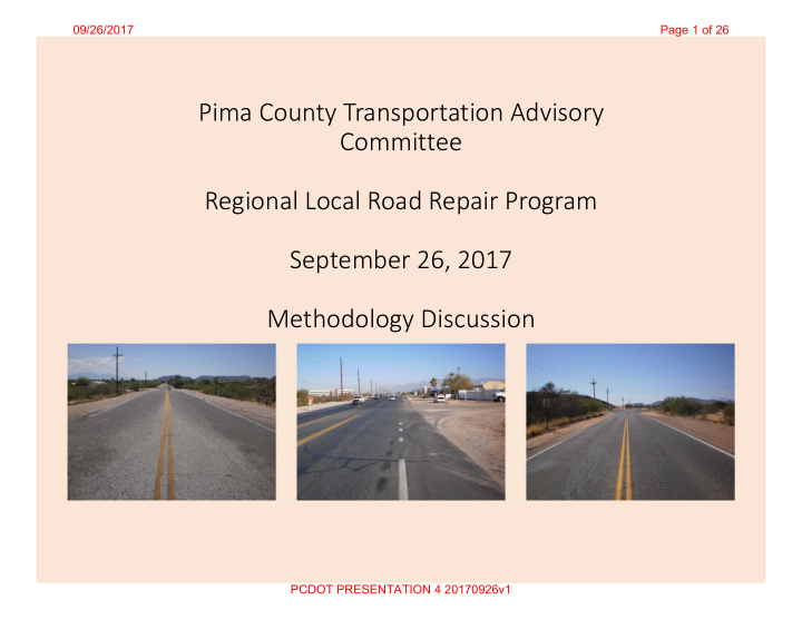 pima county transportation advisory committee regional