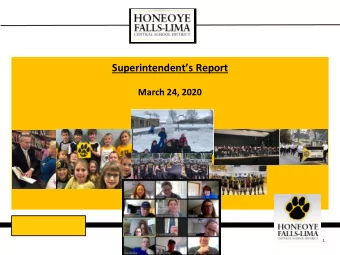 Superintendents Report  March 24, 2020  1  Superintendents Report  Announcements  Proposed